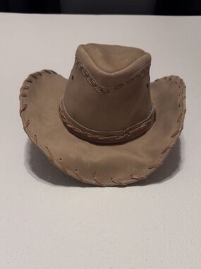 Bullhide by Monte Carlo Hat Co. "Sydney" Men's Medium Leather Hat in Tobacco